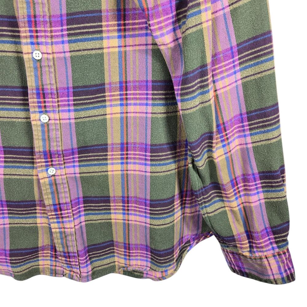Ralph Lauren Shirt Mens XXL Green Plaid Button Up Flannel Cotton Classic Fit - Picture 6 of 12